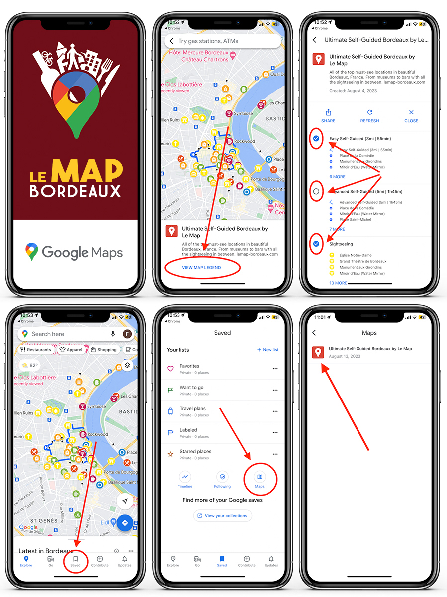 Self-Guided Bordeaux Google Map Guide by Le Map